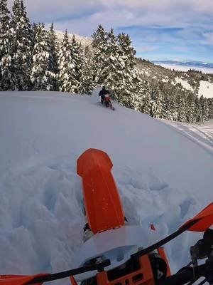 Well at least one of us was having a good time😂😂 #dirtbikes #snowbikes #timbersled #deepdays #deepsnow 