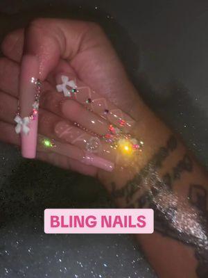 Nails blinging harder than yo babydaddy chain 🩷🤸🏽‍♂️✨ #lovfulnails #blingnails #xlnails #pressons #nailvlog #nailvideos #pinknails #frenchtipnails #acrylictoes #acrylicnail #nudenail #whitenails #3dnailart #fypnails 