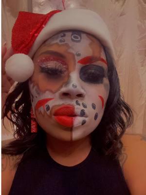 Day 11 of 25 Days Of Glowmas: Friday The 13th 🔪 #glowupbytee #christmasmakeuplook #creativemua  #25daysofchristmas #santaclaus #makeupideas