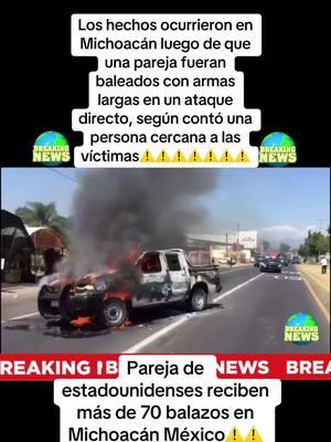 Los hechos ocurrieron en Michoacán, luego de que el matrimonio de estadounidenses fueran baleados con armas largas en un ataque directo, según contó a Noticias Telemundo una persona cercana a las víctimas#michoacan#tiroteo#justicia#victimas#mexico#estadounidenses #pareja#matrimonio#huerfanos#niños#news#noticias#michoacanmexico #viralvideo#parati#armas#peligro#pareja#eeuu#breakingnews  #guanajuato #sinaloa 