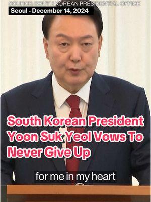 South Korean President Yoon Suk Yeol vowed to “never give up” after lawmakers voted to impeach him on Saturday, after he shocked the nation by briefly imposing martial law #southkorea #politics #impeachment #president #worldnews 