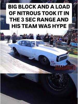 When they saw that 3, the team got hype #dragrace #dragracing #bigblock #fast #horsepower #speed #nitrous #camaro #bigblockchevy #hotrod #chevy #chevycanaro 