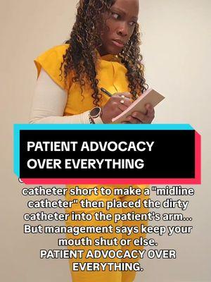 PATIENT ADVOCACY OVER EVERYTHING. I was beyond heartbroken for years over this. This is when I officially learned that patient advocacy sometimes means putting your job on the line. #nursenya #patientadvocate #nursepractitioner  #blacknurses #nurselife #patientcare #empathy 