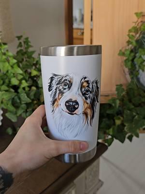 Custom Painted To Your Favorite Photo Of Your Pet, And Of Course It's Washable! #tumbler #customtumbler #SmallBusiness #shopsmallbusiness #dogmom #dogmomgifts #dogtok #dogmommusthaves #amazondogfinds 