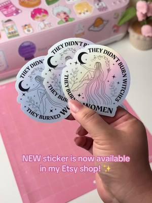 I have a new sticker available in my Etsy shop! This comes in holographic or holographic stars (pastel). 💖 #newsticker #stickershoptiktok #stickershopetsy #etsystickers #etsysellersoftiktok #stickershopowner #holographicstickers #cricutstickers #feministart #femaleempowerment #womenempowerment 