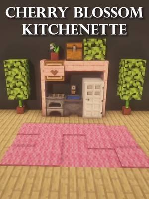 Minecraft Cherry Blossom Kitchenette Tutorial! #Minecraft #mc #minecraftideas #minecrafthacks #minecraftbuild #videogames #gaming #minecraftfurniture  #minecraftmemes #kitchen #minecraftkitchen #cherryblossom #coquette 