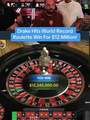 Drake Hits World Record Roulette Win For $12 Million! #drake #roulette #casino #maxwin #highroller #hugewin #worldrecord #biggestwin #stake #reels