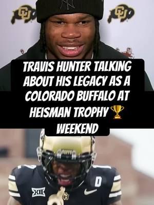 Travis Hunter talking about his legacy as a colorado buffalo at Heisman Trophy 🏆 weekend #travishunterclips #heismantrophywinner #coachschuman 