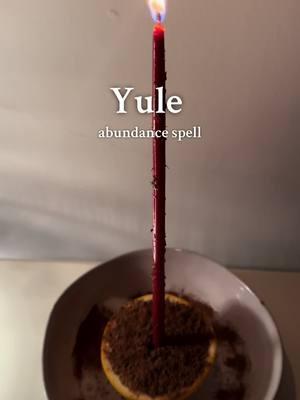 Yule abundance spell 🍊 🎄 altar bowl  Cut your orange in half Etch your sigils or runes into your candle, I chose red for this spell to encourage power, success, and good fortune. Green or yellow would be a good also. A white candle can be used to substitute for any color in spells 🕯️  Dress your candle with olive oil to intensify your intentions, this also helps bind your herbs to the candle later. Add your herbs of choice, I picked thyme to promote health, luck, and wealth. Cover your orange in cinnamon, I like to add a little  extra around the bowl along with more thyme. Cinnamon is my favorite thing to use in abundance rituals, it’s powerful for calling in prosperity  and smells so calming.  After I add my candle to the orange I sprinkle the orange and around my bowl  with salt to seal everything in, and add protection.  Light safely and don’t leave this unattended  Yule Blessings to you 🫶🏻 #yulespell #yulealtar #vvitchtokrising #kitchenwitchery #kitchenwitch #abundancespell 