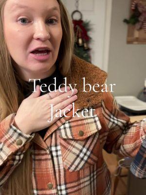 YESSS it comes in red now❤️👏🏼 #flanneljacket #flannel #flannelseason #teddybearjacket #plaidjacket #plaid #womensjacket #christmasjacket #fuzzyjacket #shoplatinowned 