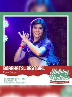 📣 Everyone!! I am BEYOND excited to announce that I will be performing onstage at the @K-Pop Rave - Tiny Waves  CosRave and Holiday Rave at @Holiday Matsuri 🎶🎄💃  Tiny Waves always puts on an amazing show, and I can't wait to bring my energy to the stage alongside their amazing DJs! You can also catch me at @senpaisquadraves  during @Awesomus Prime set on Saturday! Will you be at HolMat this year?! Photo and Video by @vermillion.vision 📸 Graphics by @tnywvs  . . . . . #holidaymatsuri #tinywaves #cosplayrave #animerave  #animeconvention #shuffledance  #shuffledancer #gogodancer  #dancer #cosplaygirl  #onepiece  #rave 