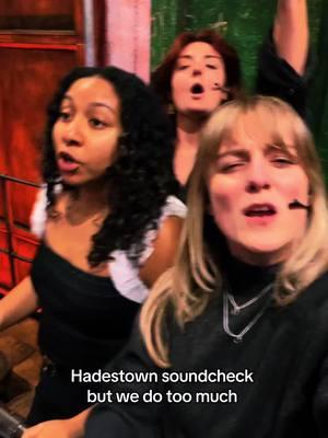 the fates are here to serve vocals and be scary PERIOD. #hadestown #thefates #hadestowntour @Miriam Navarrete @Katecrall 