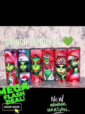 New Arrival‼️ #20oz #Grinch #Tumbler  To order select Merry Christmas Tumbler and put which tumbler you want number 1-6 left to right. Also have other options available! #dmtoorder #dmfordetails #sharethispost #giftideas #christmas  #TikTokShop #stockingstuffers #StanleyCup #tumblerscustom #DIY #shopsmall #blackownedbusiness #womenownedbusiness #support #creatorsearchinsights #Holiday #Present #makesomeonesmile 