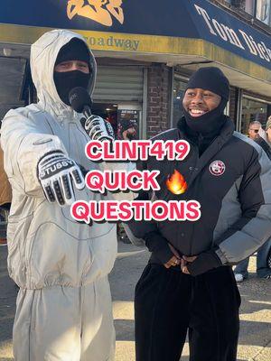 CLINT419 QUICK FIRE QUESTIONS #CLINT419 #clint #corteiz #crtz #nyc #interview #quickfire #corteizrtw #fyp #streetwear #newyork 