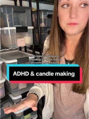 Replying to @whimsybat thanks for your comment 💜 Here’s a tour of my candle room (aka a cautionary tale about ADHD and candle making). I am getting ready to jump back into events and boutiques next year! #candlemaking #hansonmadecandles #mycandlesarelit #candleroom #adhd #hobby 