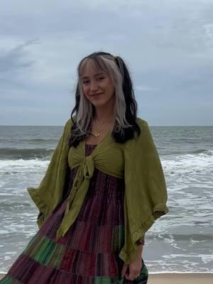 @scarlettmooncocrafts her spirit shines 'Forest Green Patchwork Skirt Dress with Smocked Waist' https://www.thelittlebazaar.com/item/9330.html #BeachVibes #BohoStyle #FreeSpirit #NatureLover #EarthyColors #tlb #thelittlebazaar