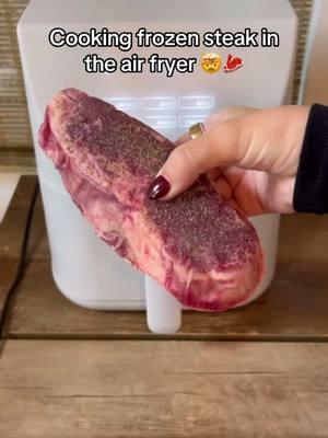 Who knew you could cook a frozen steak in the air fryer?! 🤯🥩 #kroger #frozensteak #airfryerhack #airfriedsteak #airfryerrecipes #steakhack #FoodTok #steak @Delaney & Shelby 