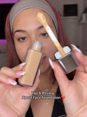 yap & review with me! todays victim: @about-face beauty skin focused foundation in shade LM2 neutral. i primed my skin with @milkmakeup grip primer 🫶🏼 would you pick this up??? let me know your thoughts 💗 #reviewmakeup #makeupreview #foundationroutine #grwmmakeup #aboutfacebeauty #makeupvideos #makeuptok 