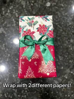 How to wrap using 2 different papers! #bows #wrap #wrapping #wrappinggifts #giftideas #giftwrapping #howtowrap #wraptutorial #tutorial #holidaywrapping #christmaswrapping #bowtok #wrappinghacks #gifttok #wrapped #fyp   