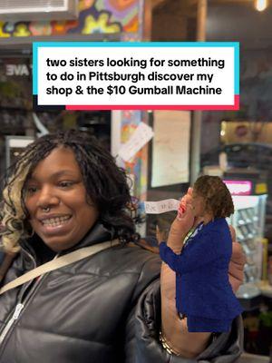 Looking for fun and unique things to do in Pittsburgh? These two sisters found our $10 Gumball Machine on TikTok and decided to stop by while visiting family in town. Watch their spins to see what they won—it might just inspire your next visit to the shop! Don’t miss this hidden gem in the Millvale neighborhood of Pittsburgh where every spin is a surprise! & a win ! #ThingstoDoInPittsburgh #VisitPittsburgh #PittsburghHiddenGems #GumballMachine #MysteryPrizes #CuratedFlame #PittsburghShop #TravelPittsburgh #ExplorePittsburgh #GumballMachineFun #MysteryUnboxing #TikTokMadeMeVisit ##creatorsearchinsights