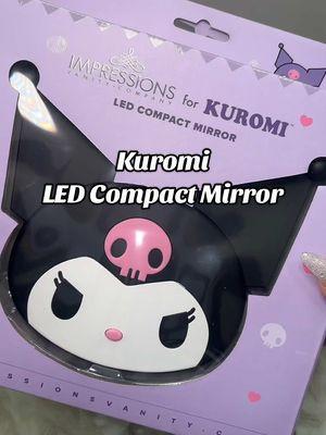 I’ve been wanting a Kuromi themed compact mirror for so long and I finally found one that I liked! @impressionsvanity #kuromi #kuromimirror #sanrio #sanrioaesthetic #compactmirror 