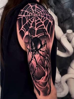 Artist: @Inda 🕷️ For booking info TEXT/CALL (626)507-5821 📲 #manifeststudioinc #manifeststudio #fypシ #tattoos #fyp #blackandgreytattoo #tattooideas #spidertattoo 