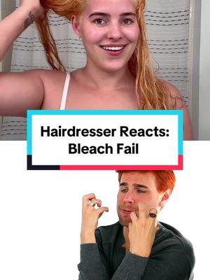 Hairdresser reacts to a super confusing at home bleach?? 💀 #bradmondo #bleachfail #hairfail #blonde 