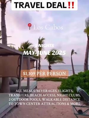 Grab this Los Cabos vacation deal & treat yourself to paradise! 🌴✨  What are you waiting for?! REQUEST A QUOTE TODAY! ⬇️⬇️⬇️⬇️⬇️ 🚨LINK IN BIO🚨 #TravelNow #TropicalParadise  #CaboAdventures #TravelMore #ParadiseFound #cabo #cabosanlucas #bajacalifornia   #VacationGoals #TravelDeal  #TravelGoals #ExploreMore #TropicalEscape #TravelDeals #beachvilla #adultsonly #vacationhomes #familyfriendlyresort #familyvacay #traveltiktok #couplestrip #travelblog #solotravel #grouptravel #baecation #hiddengems #luxurytravel #travelagent #solotravel #travelagentsoftiktok #traveladvisor #budgetfriendly #budgetrravel #vacation #destinationwedding #lastminutetraveldeals #allinclusive #familyvacation 