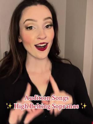 Audition songs for HIGH BELTING SOPRANOS! #theatrekid #auditionsongs #auditions #soprano #highbelter #actor #actorsequity #musicaltheatre #singing #broadway #performer #highschooltheatre #singer 