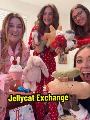 Girl’s Night Jellycat Exchange ☺️♥️✨ @Jellycat @maxi @stephanie✨ @Ashton Howell #jellycat #jellycats #jellycatexchange #girlsnight 