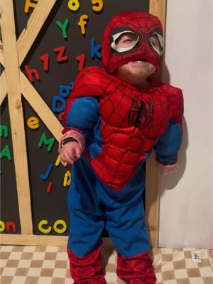 I cannot 😂😂😂 the cutest little spiderman #tinytoddler #cdls #spiderman #sahm 