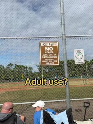 It took me way longer to figure out what this sign meant by adult use than I’d like to admit #baseball #baseballlife #travelbaseball #baseballmom #youthsports #baseballboys 