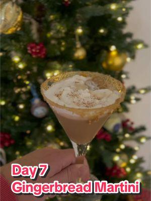 On Day 7 of Festive Cocktails, my true love gave to me, the Gingerbread Martini.  See below for our Gingerbread Syrup ~ Recipe ~ - 1 cup of Water - 1 cup of Brown Sugar - 1/4 cup of Molasses - 1 teas of Cinnamon - 1/2 teas of nutmeg - 1/4 teas of ground cloves - 1 teas of vanilla extract - 2 Ginger Snaps melted in 1/4 cup of water - Combine all ingredients in a saucepan and simmer for 20min #gingerbread #festive #xmas #xmascocktails #holidays #gingerbreadmartini #cheers 