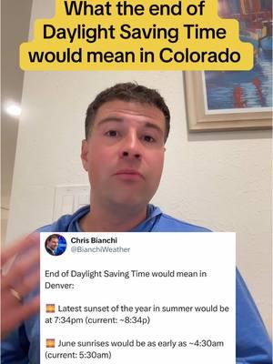 🌅 What the end of Daylight Saving Time would mean in Colorado  #coloradoweather #colorado #denver #denverweather #daylightsavings #sunset #sunrise #weather #meteorologist 