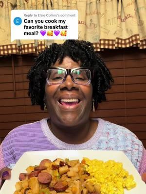 Replying to @Elzie Collins This is Elzies’ favorite breakfast meal, he is always going to get what he wants to eat, one way or another❣️#tiktokfood #xyzbca #foryoupage #naturalbeauty54 @Elzie Collins 💜