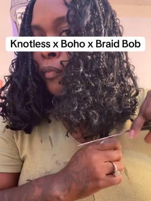 When i tell you my tolerance for synthetic hair is almost nonexistent! New style coming soon! #braidedbob #knotless #boho #diystyle