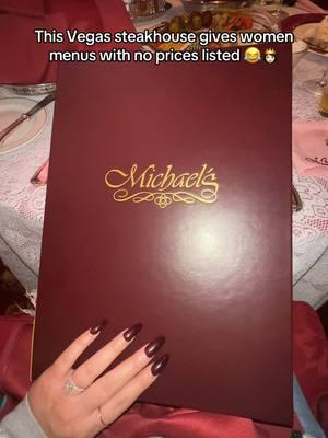 “THE LADIES’ MENU” lol  tbh I need to see the prices but I’m married 😂🤷🏻‍♀️💃 Would you like this if you were single and dating? A super outdated/antiquated practice, for sure, but I thought it was so interesting as I’ve never come across this before lol   #datenight #vegassteakhouse #steakhouse #finedining #princesstreatment  The ladies menus (women’s menus) used to be common in fine dining establishments. According to @thedailymeal “This was done under the assumption that the male was paying for the meal, and it helped the female feel more comfortable to order whatever she wanted without worrying about the cost of the final bill.” There have even been some lawsuits over them 😮  Best vegas steakhouse  Fine dining in las vegas  Vegas date night ideas