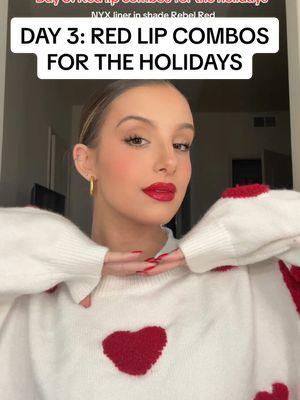 Day 3 of finding red lip combos for the holidays💋🎁 #redlipstick #redlips #redlipstickgirl #redlipcombo #redlip #revlonlipstick 