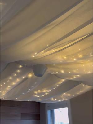 My 12 year old daughter’s idea for covering the ugly drop ceiling. This makes the room so cozy and magical! ✨  #dropceiling #ceilings #ceilingdesign #ceilingdecor #preteenbedroom #girlsbedroom #diybedroom #bedroommakeover #bedroomdesign #girlybedroom #ceiling #ceilingideas #cozybedroom #cozyroom #cozyroomaesthetic #cozyroomdecor #cozybedrooms 