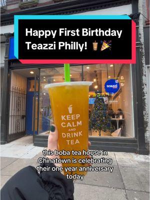 Guess whaaat??? @teazzi.philly is celebrating their one year anniversary🧋🎉  #philly #phillyfood #phillyfoodie #bubbletea 