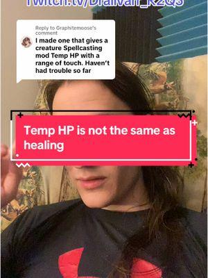 Replying to @Graphitemoose temp hp is fine, and is fundamentally different than healing #dnd #dungeonsanddragons #dnd5e #dndtiktok #dndtok #dndspell #dndmagic #dndhomebrew #dndrules #dndmechanics #dungeonmaster #dungeonmastertips 