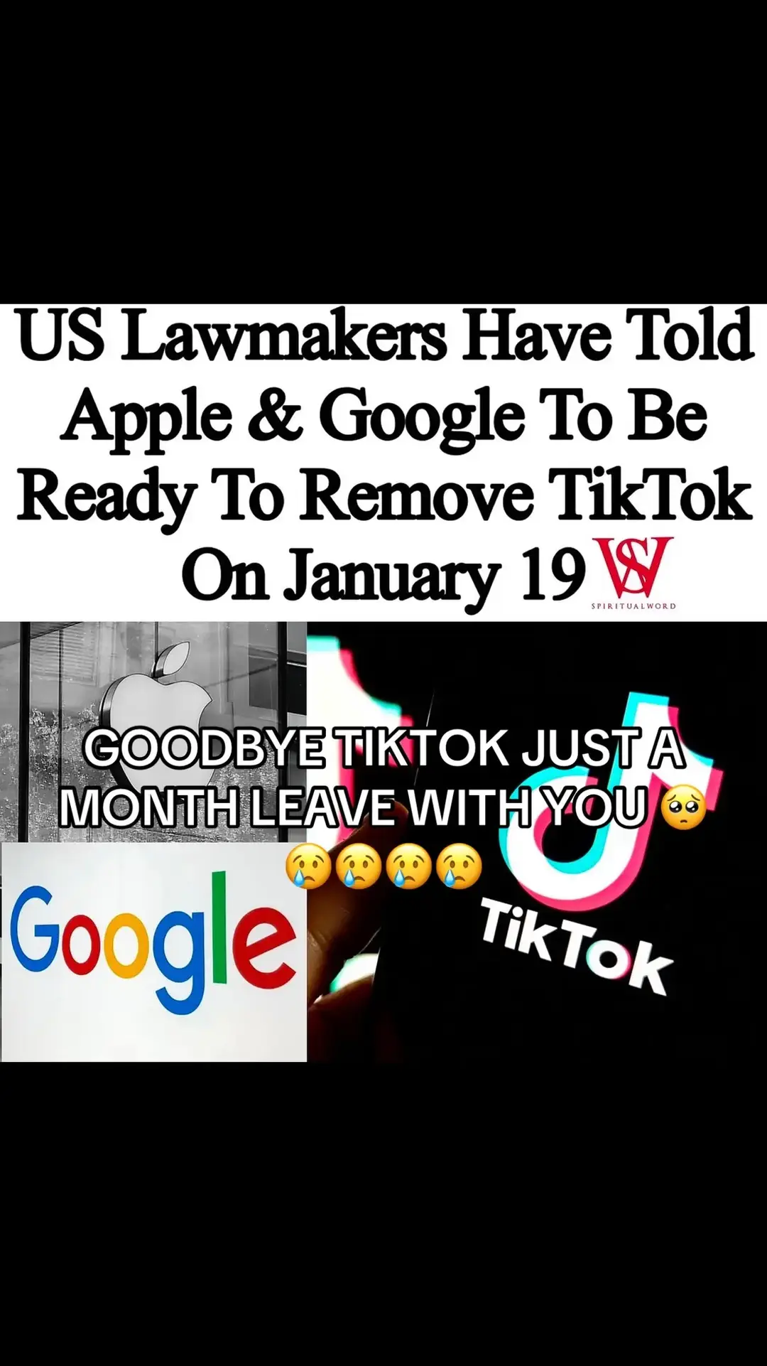 Tiktok ban on January 19th 😢 goodbye  #tiktokbanned #january19th #tiktokbannedusa19th #fyp #foryoupage 