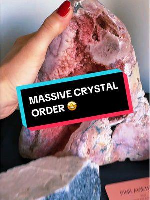 Come pack a massive Crystal order with me! This customer got some of my favorite crystals in the shop, including his big pink amethyst geode. These are some beautiful home decor items to add to your space. #toolsforeverydaymagic #crystalsdotcom #amethyst #bigcrystals #homedcor #crystalsoftiktok #crystalshop  