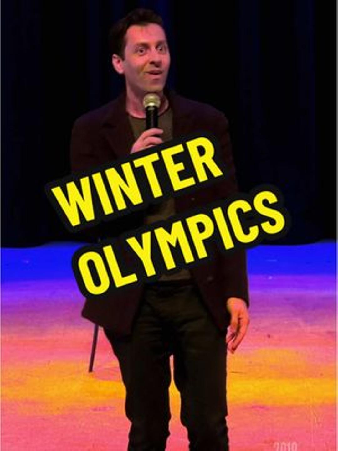 The sport that makes you wonder who looked at a hill and said "Someone race me!" #olympics #winter #maxamini #standupcomedy #fyp 