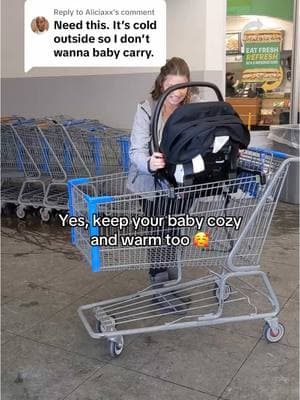 Replying to @Aliciaxx Winter can be tricky when shopping with your baby but your little one can stay warm in their seat while you use our car seat carrier! 🥰👏 #totesbabies #replyingtocomments #babyproductsyouneed #staywarm #shoppingmadesimple #winterishere