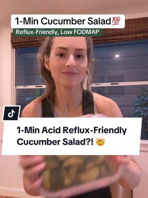 The 1 minute cucumber salad that you don’t even need salad tongues for 💯 plus it’s reflux friendly, acid-free, and low fodmap for my IBS/SIBO friends! Save this one and head to my b10 for more recipes (🆓 Reflux Meal Plan!)  #gerd #reflux #heartburn #gerddiet #acidreflux #hiatalhernia #barretts #GutHealth #lowfodmaprecipe #cucumbersalad #lowfodmap #acidrefluxdiet 