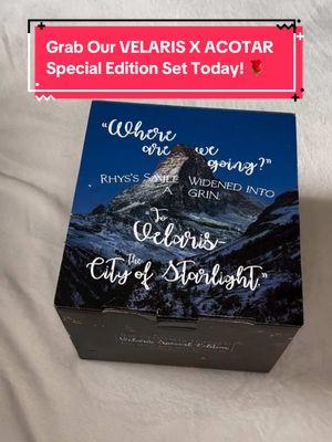 Grab Our VELARIS X ACOTAR Special Edition Set Today! 🌹 Make sure to order now to avoid the holiday rush! What‘s included: Full-Color Printed Page Edges Re-imagined Glossy Dust Jacket 5 Transparent Bookmarks Glossy Collector‘s Box This special edition costs $225 USD (FREE US SHIPPING. International fees may apply). Thank you @printedpapertraveler for sharing this incredible video with us! #BookTok #bookish #acotar #acotarspecialedition #sjm #sarahjmaas #officiallylicensedacotarmerchandise #bookishgifts #bookishshop #readersoftiktok