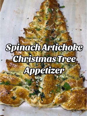 SPINACH ARTICHOKE CHRISTMAS TREE APPETIZER 🎄 #spinachartichokdiptree #christmasfood #festivefood #christmasrecipes #christmasrecipe #christmas #christmasappetizer 