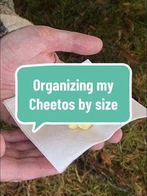 "POV: You can’t enjoy your snacks until they’re perfectly organized 😂 Watch me rank my white cheddar Cheetos by size before I dive in. Do you do this too, or is it just me? 🤔 #SnackGoals #CheetoChronicles #OrganizedEater #FoodieFun #OddlySatisfying #SnackLife #perfectionistproblems #fyp #dcplateking #cheetos 