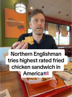 Wait??? Is this a happy Northerner??🤯 #tayandalex #friedchicken #popeyes #popeyeschickensandwich #northernenglishman @Popeyes 